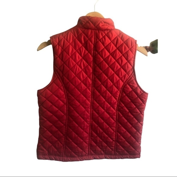 Croft&barrow Women’s Red Quilted Sleeveless Jacket - Size M - Picture 3 of 4
